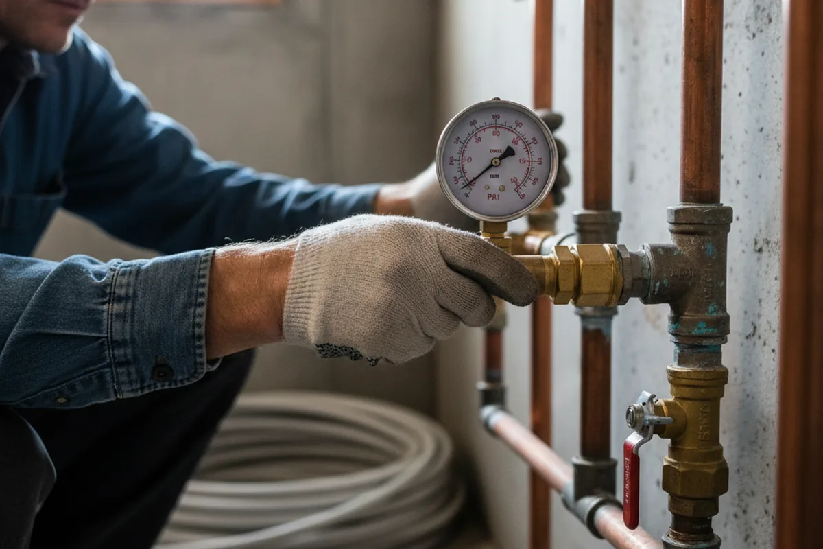 Pressure testing a repaired line during Water Line Repair in Idalou