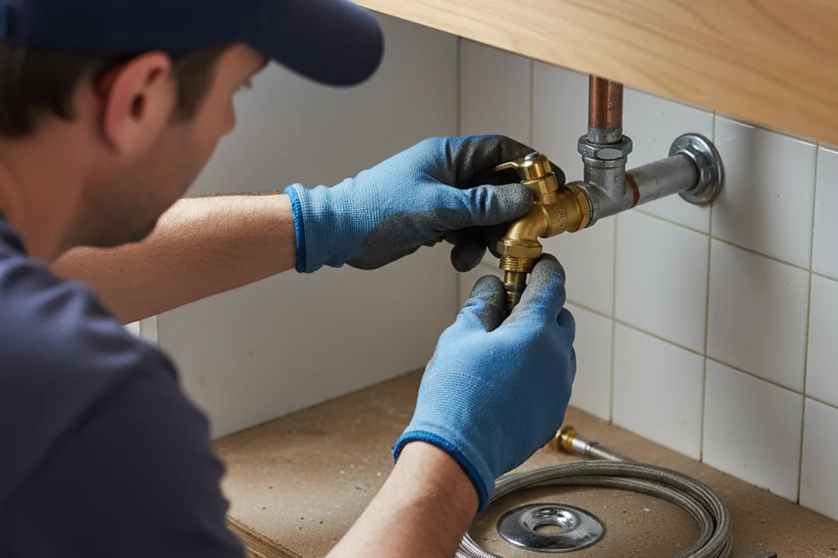 Shutoff valve and fitting work during Burst Pipe Repair in Idalou
